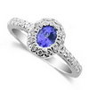 Tanzanite Diamond Ring in 14K White Gold