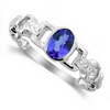Tanzanite Diamond Ring in 14K White Gold