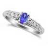 Tanzanite Diamond Ring in 14K White Gold