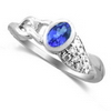 Tanzanite Diamond Ring in 14K White Gold