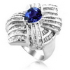 5.33 Carats Tanzanite I1-I2 Diamond Ring in 14k White Gold