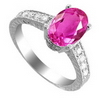 1.76 Carats Sapphire VS1 Diamond ring in 18k White Gold