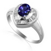 0.85 Carats Tanzanite VS Diamond Ring in 18k White Gold