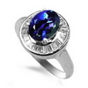 1.38 Carats Tanzanite VS1 Diamond Ring in 18k White Gold