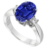 1.22 Ct Twt VS Diamond Blue Sapphire Ring in 18k White Gold