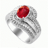2.98 Carats Ruby Diamond Ring in 14k Gold