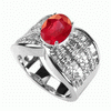 4.32 Carats Ruby Diamond Ring in 14k White Gold