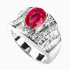 2.55 Carats Ruby Diamond Ring in 14k White Gold