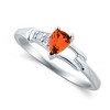 Padparadscha Sapphire Diamond Ring in 14K White Gold