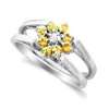 Sapphire Diamond Ring in 14K White Gold