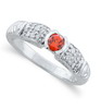 Padparadscha Sapphire  Diamond Ring in 14K White Gold