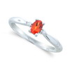 Padparadscha Sapphire  Diamond Ring in 14K White Gold