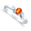 Padparadscha Sapphire  Diamond Ring in 14K White Gold