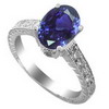 1.26 carats Oval Tanzanite Diamond Ring