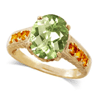 4.26 ct. Green Amethyst Citrine Ring in 14k Yellow Gold