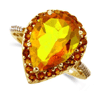 11.71 ct. Citrine Diamond Ring in 10k Yellow Gold