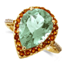 11.71 ct. Green Amethyst Diamond Ring in 10k Yellow Gold 11.71 ct. Green Amethyst Diamond Ring in 10k Yellow Gold