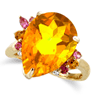 8.40 ct. Citrine Sapphire/Diamond Ring in 10K Yellow Gold 8.40 ct. Citrine Sapphire/Diamond Ring in 10K Yellow Gold