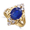 4.86 ct. Kashmere Blue Topaz Ring in 10K Yellow Gold