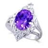 3.85 ct. Amethyst & White Topaz Ring in 10K White Gold