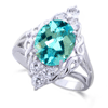 3.85 ct. Swiss Blue Topaz Ring in 10K White Gold