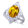 3.85 ct. Golden Citrine & Topaz Ring in 10K White Gold