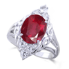 3.85 ct. Ruby White Topaz Ring in 10K White Gold