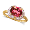 1.92 ct. Pink Tourmaline Diamond Ring in 10K Yellow Gold 1.92 ct. Pink Tourmaline Diamond Ring in 10K Yellow Gold