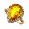 7.94 ct. Citrine Diamond Ring in 10k Yellow Gold