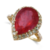 7.94 ct. Ruby Diamond Ring in 10k Yellow Gold 7.94 ct. Ruby Diamond Ring in 10k Yellow Gold