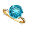 4.59 ct. Blue Topaz Sapphire Ring in 10k Yellow Gold