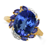 5.77 ct. Tanzanite Diamond Ring in 10k Yellow Gold