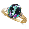3.44 ct. Mystic Topaz Diamond Ring in 10k Yellow Gold