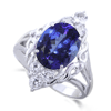 3.85 ct. Tanzanite Topaz Ring in 10K White Gold