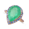 8.30 ct. Emerald Diamond Ring in 10K Yellow Gold