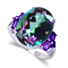 8.70 ct. Mystic Topaz Ring in 10K White Gold