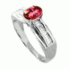 1 Carat Pink Tourmaline VS Diamond Ring in 18k White Gold