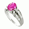 1.24 Carats Pink Sapphire VS Diamond Ring in 18k White Gold