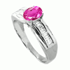 1.20 Carats Pink Sapphire VS Diamond Ring in 18k White Gold