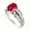 1.24 Carats Ruby VS Diamond Ring in 18k White Gold