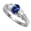 0.34 Carat VS Diamond Tanzanite Ring in 18k White Gold