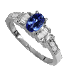 0.34 Carat VS Diamond Tanzanite Ring in 18k White Gold