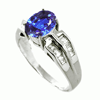 1.04 Carats Tanzanite VS Diamond Ring in 18k White Gold