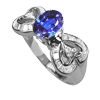 1.24 Carats Tanzanite VS Diamond Ring in 18k White Gold