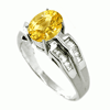 1.24 Carats Yellow Sapphire VS Diamond Ring in 18k White Gold