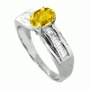 1.20 Carats Yellow Sapphire VS Diamond Ring in 18k White Gold