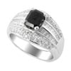 2.06 Carats Black Diamond Ring in 14 k White Gold