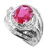 5.62 Carats Ruby Diamond Ring in 18 k White Gold