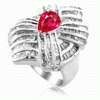 5.33 Carats Ruby Diamond Ring in 14k White Gold