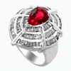 3.61 Carats Ruby Diamond Ring in 14k White Gold